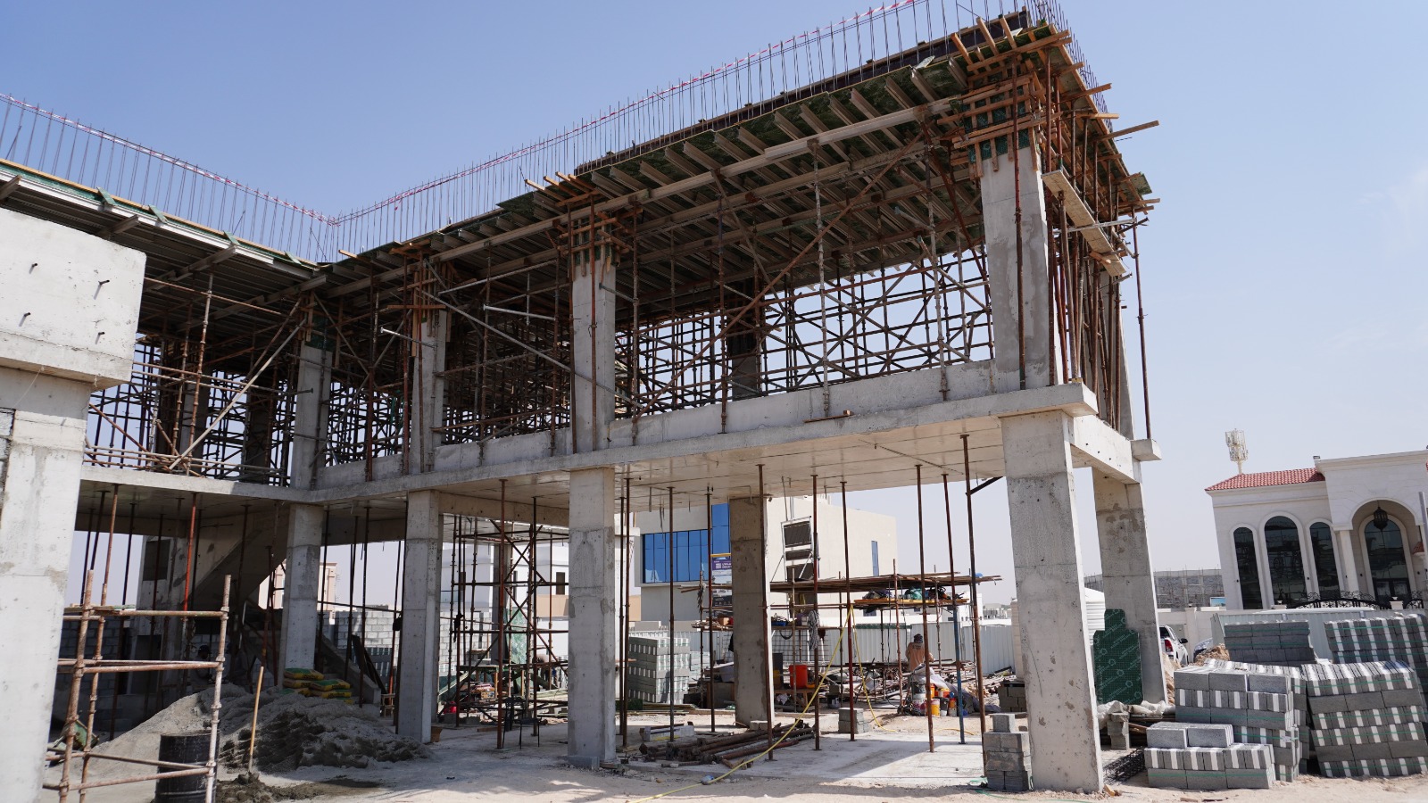 Villa construction project in Dubai by Desert Nest Contracting LLC showcasing modern design and quality craftsmanship.